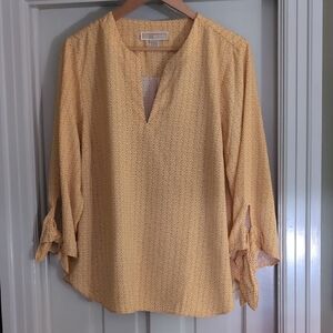 Michael Kors Yellow Blouse with Tie Sleeves